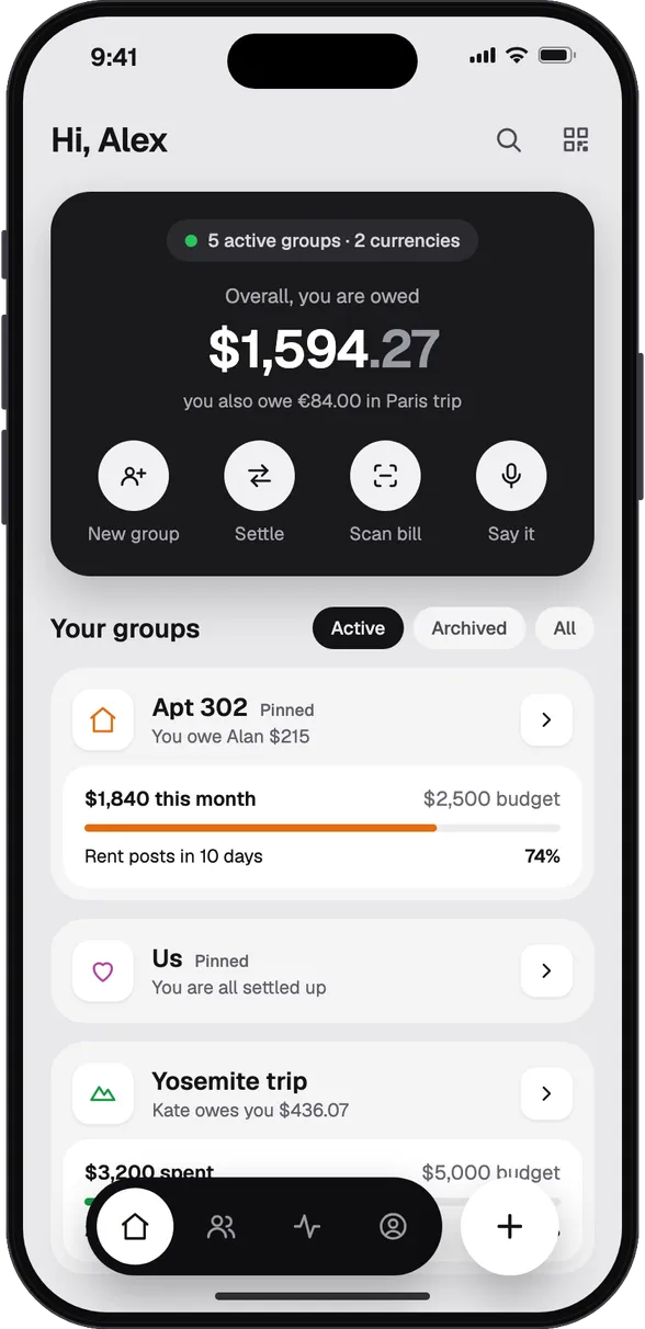 The groups list in STLD, with what you are owed in each group